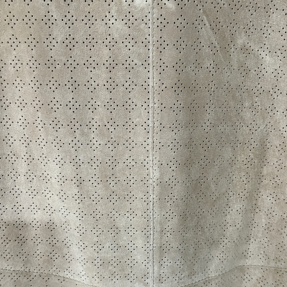 Bernardo Beige Suede Button-Up Shirt - Picture 7 of 13
